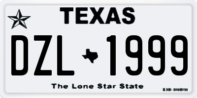 TX license plate DZL1999