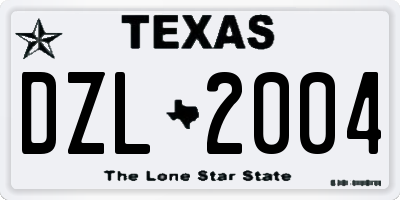 TX license plate DZL2004