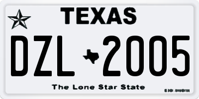 TX license plate DZL2005