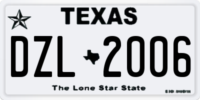 TX license plate DZL2006