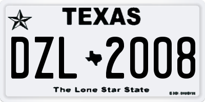 TX license plate DZL2008