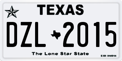 TX license plate DZL2015