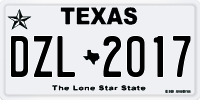 TX license plate DZL2017