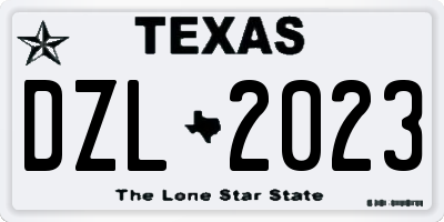 TX license plate DZL2023