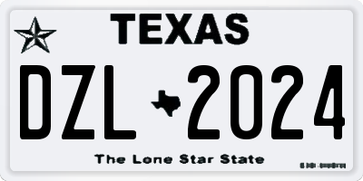 TX license plate DZL2024
