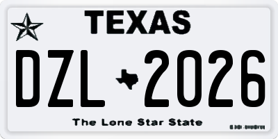 TX license plate DZL2026