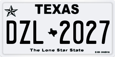 TX license plate DZL2027