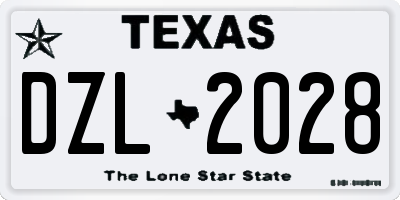 TX license plate DZL2028