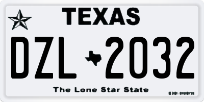 TX license plate DZL2032