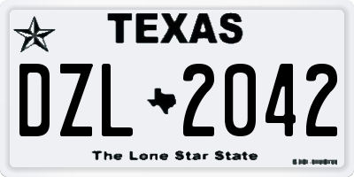 TX license plate DZL2042