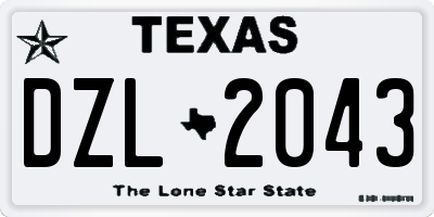 TX license plate DZL2043