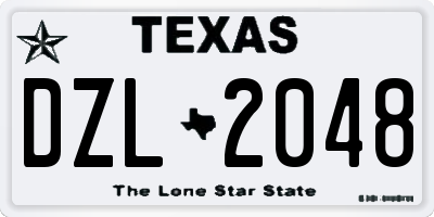 TX license plate DZL2048