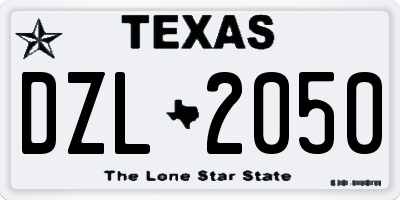 TX license plate DZL2050