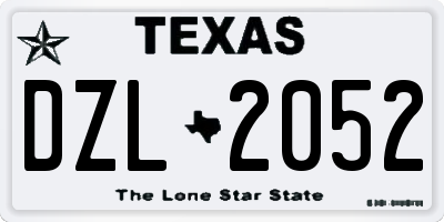 TX license plate DZL2052