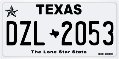 TX license plate DZL2053