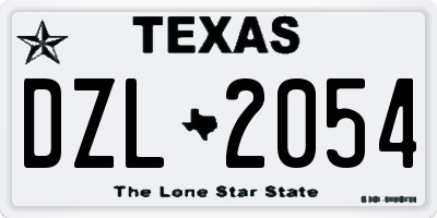 TX license plate DZL2054