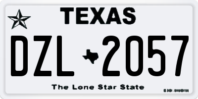 TX license plate DZL2057