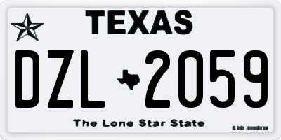 TX license plate DZL2059