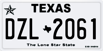 TX license plate DZL2061