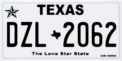 TX license plate DZL2062