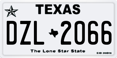 TX license plate DZL2066