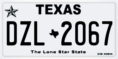 TX license plate DZL2067