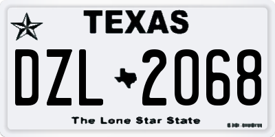 TX license plate DZL2068