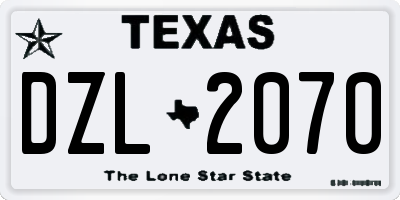 TX license plate DZL2070