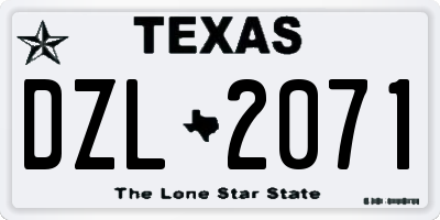 TX license plate DZL2071
