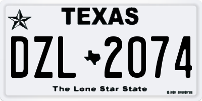 TX license plate DZL2074