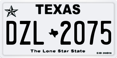 TX license plate DZL2075