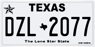 TX license plate DZL2077