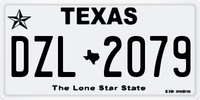 TX license plate DZL2079
