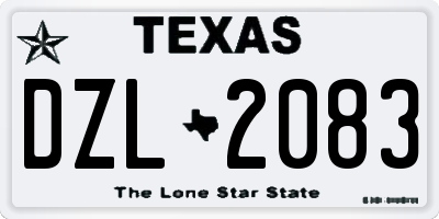 TX license plate DZL2083