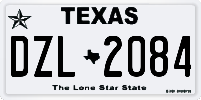 TX license plate DZL2084
