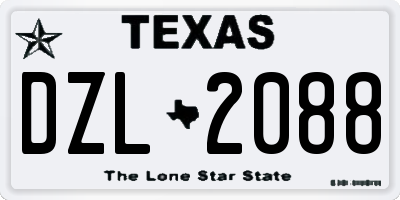 TX license plate DZL2088