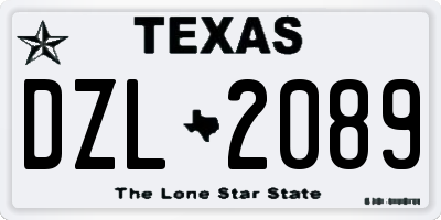 TX license plate DZL2089