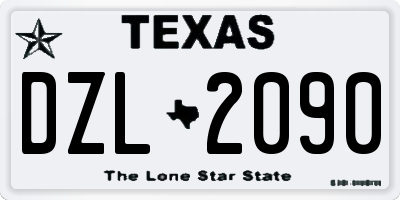 TX license plate DZL2090