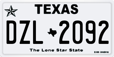 TX license plate DZL2092