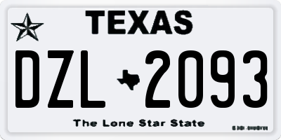 TX license plate DZL2093
