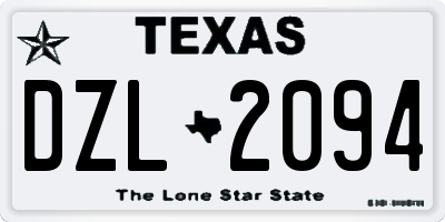 TX license plate DZL2094
