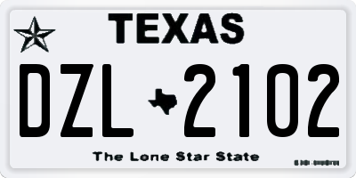 TX license plate DZL2102