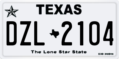 TX license plate DZL2104