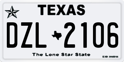 TX license plate DZL2106