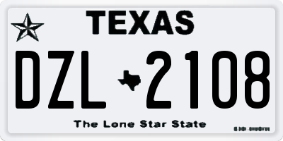 TX license plate DZL2108