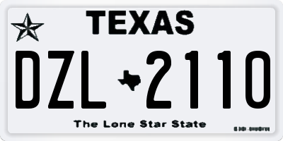 TX license plate DZL2110