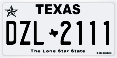 TX license plate DZL2111