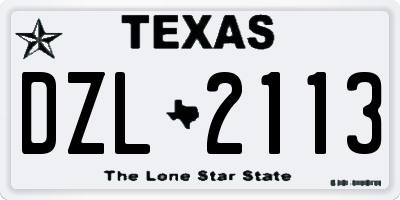 TX license plate DZL2113