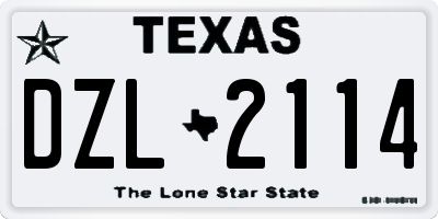 TX license plate DZL2114
