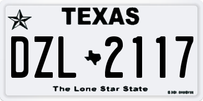 TX license plate DZL2117